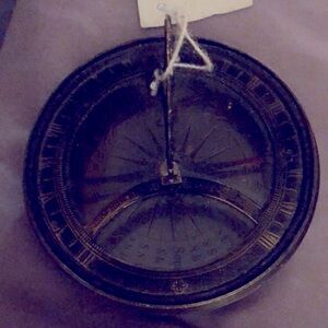 Brass & Aluminum Sundial & Compass 3.3” Diameter - NWT